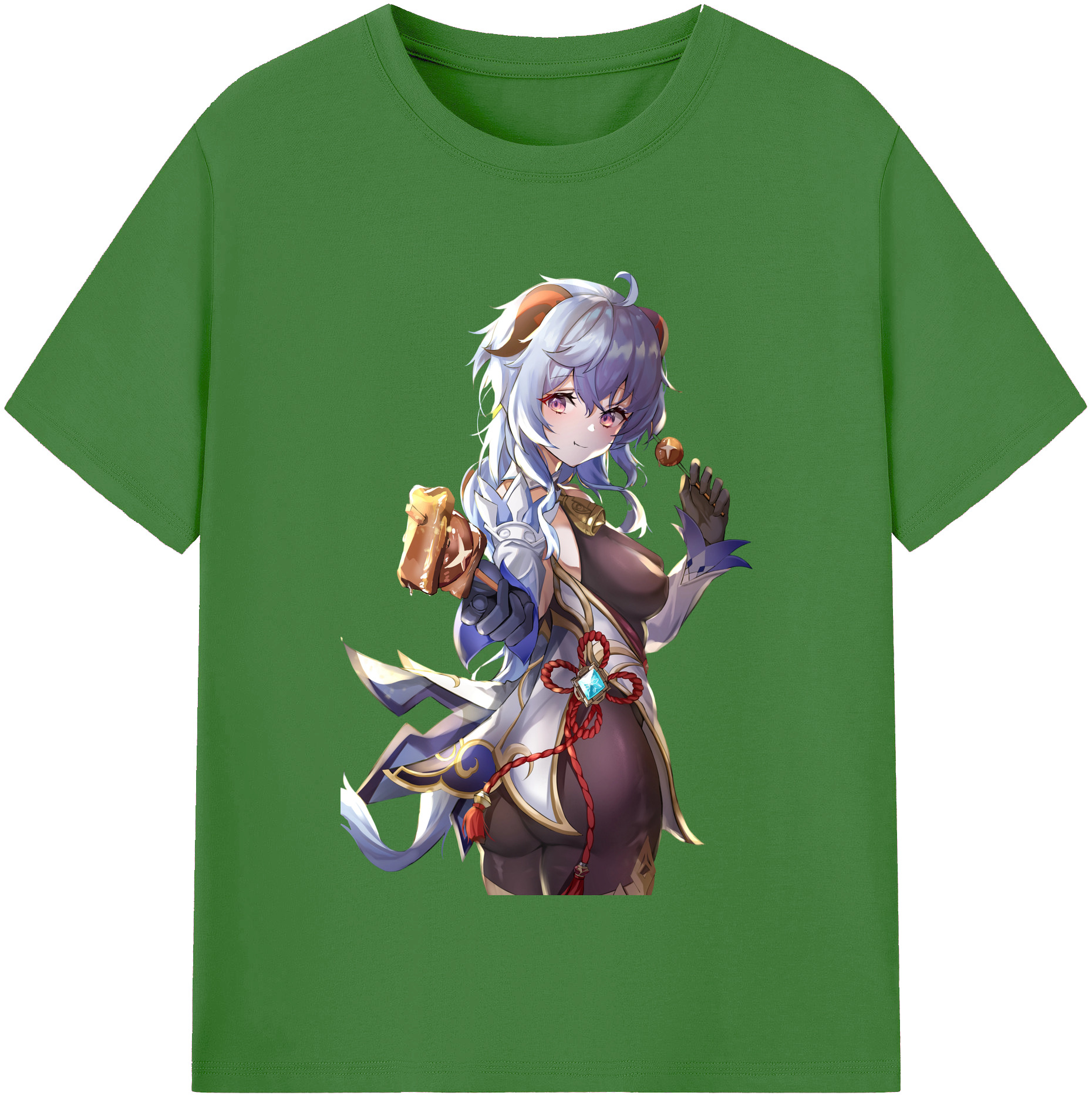 げんし神 甘雨 かんう genshin Ganyu レディースカジュアルプリントTシャツ（綿100％）